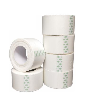 Cloth Medical First Aid Surgical Tape 1 x 10 Yards Pack of 6 Rolls Lightweight Breathable Silk-Like Microporous Self Adhesive Latex Free Hypoallergenic Bandage and Wound Dressing Tape (6)