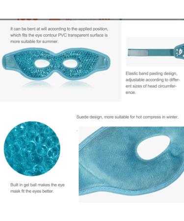 Dajidafu Men Gel Cooling Eye Cover Cold Compress Skin Care Beauty Sleeping Pad Adjustable Headband Pouch Removal Salon Travel Green - Buy Online on GoSupps.com