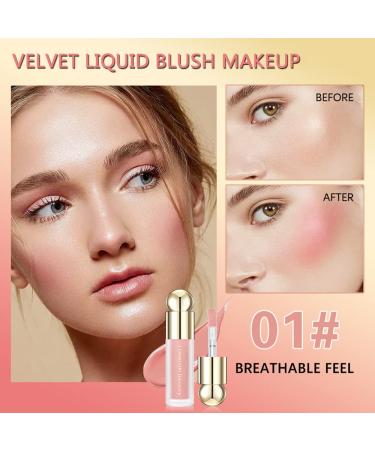 Soft Velvet Liquid Blush Makeup - Easy to Blend, Natural-Looking Skin Tint Blush for a Soft Healthy Flush (01) - Buy Online on GoSupps.com