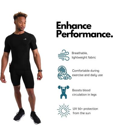 CompressionZ Men's Performance Compression Shorts with Pockets - Black, X-Large - Buy Online on GoSupps.com