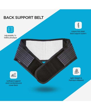 Self-Heating Purple Bubble Lumbar Belt for Men & Women - 20 Magnet Back Brace for Sciatica, Herniated Disc, Scoliosis - M (Waist 29-34) - Black - Buy Online on GoSupps.com