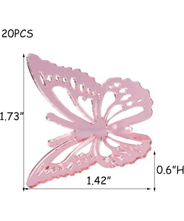 HEVSTIL 20PCS 3D Rose Gold Butterfly Cupcake Toppers Hollow Arts Butterfly Cupcake Toppers Colorful Cake Decoration for Birthday Party Christmas Wedding Anniversary Cake Decor - Buy Online on GoSupps.com