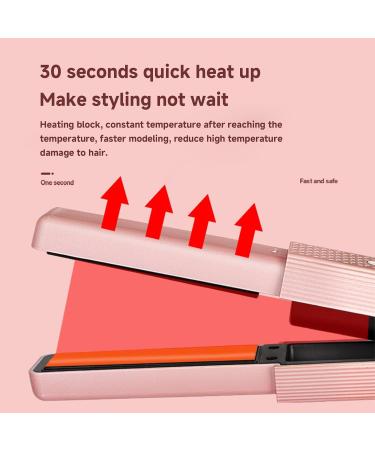 Portable Cordless Flat Iron - Even Heating Ceramic Hair Straightener for Short Hair & Curls - Ideal Styling Tool for Home & Salon - Pink - Buy Online on GoSupps.com
