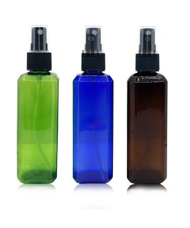 KKONHII 3Pcs Shoulder Bottle Transparent Square Plastic Cosmetics Spray Bottle DIY Homemade 3oz Fine Mist Face Spray Bottle Storage Water Bottle for Easy Carry(100ml)