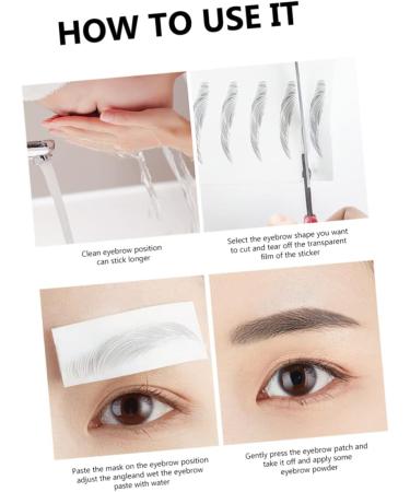 Beavorty 8 pcs eyebrow stickers waterproof makeup tattoo eyebrows Imitation Eyebrow cosmetic applique 3d - Buy Online on GoSupps.com
