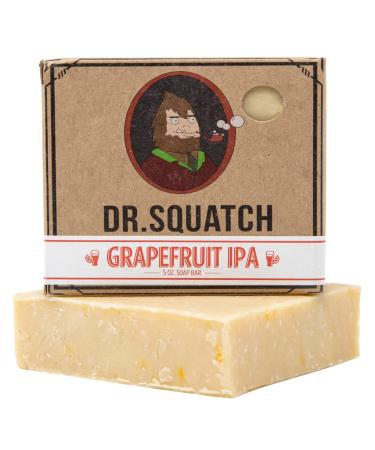 Dr. Squatch All Natural Bar Soap for Men with Zero Grit  Grapefruit IPA Natural Citrus (Grapefruit) 5 Ounce (Pack of 1)