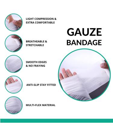 D&H Medical 2x4 Yards Gauze Bandage Roll - Pack of 36 | Sterile Cotton Gauze Wrap for Wound Care on Hand, Ankles, Knees - Buy Online on GoSupps.com