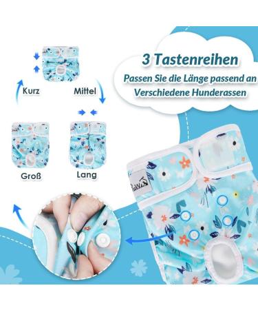 Slowton Washable Dog Diapers for Bitches - 3 Pack Soft & Eco-Friendly Heat Pants with Adjustable Buttons for Incontinence & Heat - Buy Online on GoSupps.com