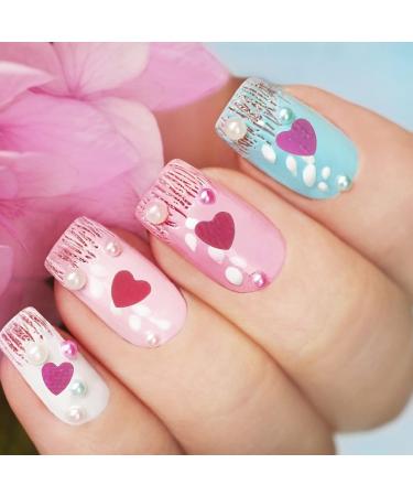 2 Boxes 3D Nail Art Charms Valentine Love Heart Nail Art Charms Nail Rhinestone for DIY Nail Art Manicure Cellphone Decoration - Buy Online on GoSupps.com