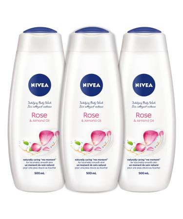 NIVEA Rose and Almond Oil Body Wash 3x500ml Rose & Almond Oil