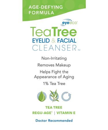 Eye Eco Age-Defying Tea Tree Cleanser - Hydrating Non-Irritating Facial & Eyelid Wash with Shea Butter & Vitamin E - Vegan & Gluten-Free - 180mL - Buy Online on GoSupps.com