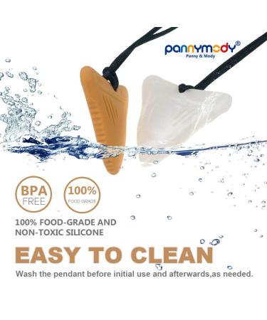 Panny & Mody 3 Pack Shark Tooth Sensory Chew Necklace for Kids - Teething & Autism Chewy Teether Pendant - Silicone Oral Sensory Jewelry - Boys and Girls (Black, Beige, Pearl) - Buy Online on GoSupps.com