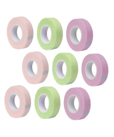 MAGICLULU 9 Rolls Lash Tape Lash Tapes for Eyelash False Lash Adhesive Tape Makeup Supplies Lash Tool Eye Skin Tape Pink Tape Makeup Tape For Women Non-woven Fabric Patch