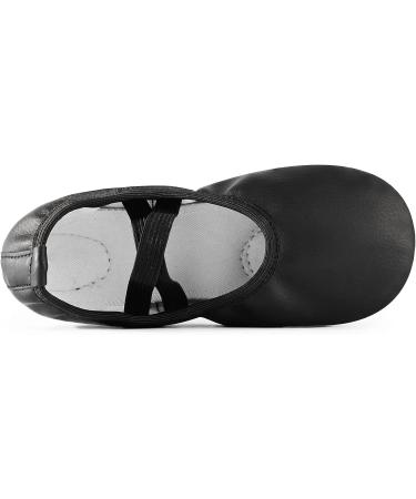 VICVIK Leather Ballet Shoes for Girls - Black, Full Sole Dance Shoes for Toddler/Kids - Buy Online on GoSupps.com