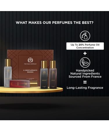 Specially Curated Perfume Gift Set For Men- 4x20ml Premium Long-Lasting Luxury Eau De Parfum Night For Date Blanc For Office Fire For Party Oud For Outing - Buy Online on GoSupps.com