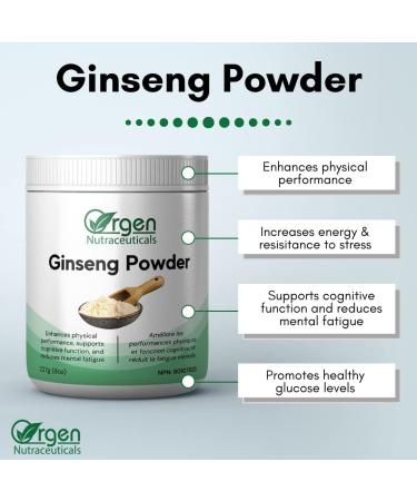 Orgen Ginseng Powder 227g - 100% Pure Enhances Physical Performance Supports Cognitive Function Reduces Mental Fatigue - Buy Online on GoSupps.com