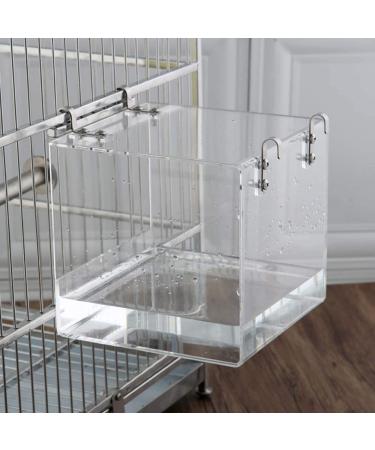 NEWCOMDIGI Bird Bathtub: Cage Accessory for Parakeet, Parrots, Sun Conure, Cockatiel - 1 Piece Canary Bath Inside Cage with Hook - Buy Online on GoSupps.com