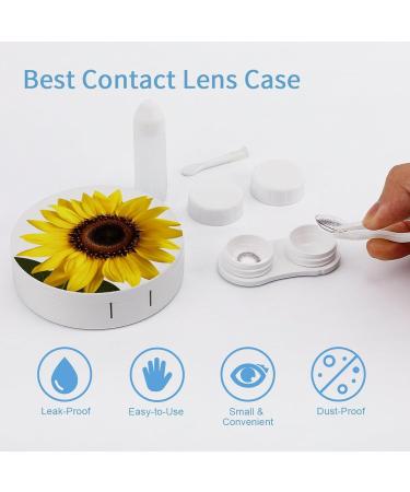 Flower Sunflower Print Contact Lens Case - Travel Box for Lens Care | Durable Plastic Case - Buy Online on GoSupps.com