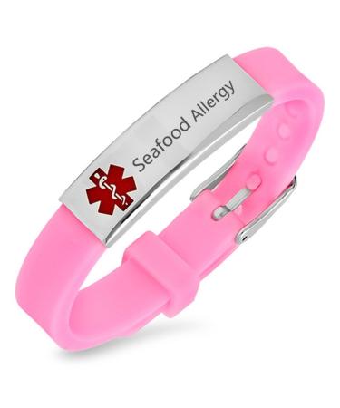 Custom Adjustable Silicon Medical Alert Allergy Awareness Bracelet for Women Men Kids Free Engraving Emergency ID Bangle for Son Daughter Parents