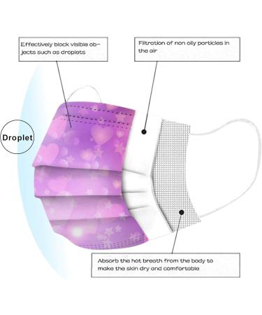 ZQP 100PCS Valentine Theme Printed Disposable_Face_Masks for Adult 3-ply Face Protection Covering with Elastic Earloop and Nose Clip for Outdoor Comfortable & High Filtration &Ventilation - Buy Online on GoSupps.com