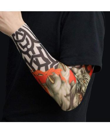 Gospire 6 Pcs Stretchy Nylon Fake Tattoo Sleeves - Halloween Body Art Arm Stockings for Men and Women - Buy Online on GoSupps.com