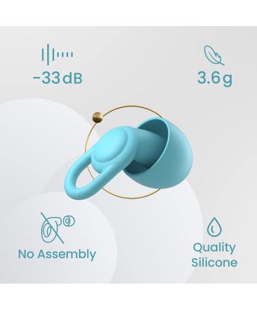 Silicone Sleep Ear Plugs - Reusable & Comfortable 16 Ear Tips for Noise Cancelling, Sensitivity, & Flights - 33dB Noise Reduction - Light Blue - Buy Online on GoSupps.com