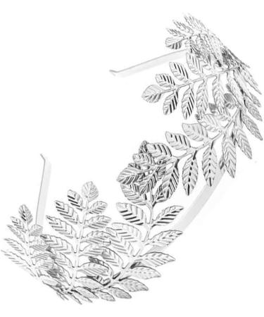 SOLUSTRE Baroque Leaf Hair Crown - Gold & Silver Laurel Wreath Headband for Costume Parties | Elegant Accessory - Buy Online on GoSupps.com