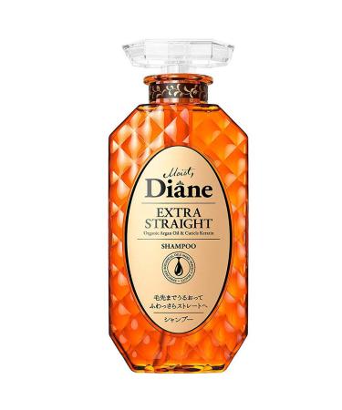Moist Diane Extra Straight Shampoo 450ml - Organic Argan Oil & Cuticle Keratin (Green Tea Set)