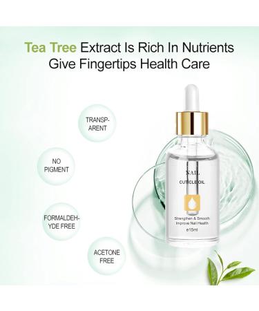 Tea Tree Nail Oil Cuticle 15ml with Vitamin E & B | Jojoba Cuticle Oil for Dry Nails | Moisturizing Nail Care Repair - Buy Online on GoSupps.com