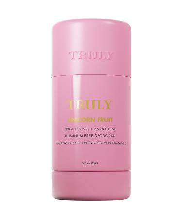 Truly Beauty Unicorn Fruit Aluminum Free Deodorant for Women with Cotton Candy Scent - Natural Deodorant for Brighter and Smoother Underarms - 3 Oz