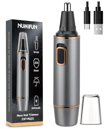 Professional Painless Nose Hair Trimmer for Men 2023 Upgrade Nose Trimmer Men Nose Trimmer for Men Dual Edge Blades with Waterproof Powerful Motor Grey Gold