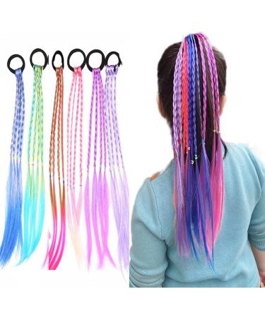 Girls Clip In Braids Dreadlocks Braid Bobbles Scrunchies Party Hair Dress Up (1 Purple) 1 Purple - Buy Online on GoSupps.com