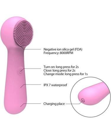 Silicone Cleansing Apparatus Electric Soft Silicone Cleansing Brush Waterproof Electric Face Cleansing Brush 3 Modes Deep Cleansing & Gentle Exfoliating for All Skin Types (Pink) - Buy Online on GoSupps.com