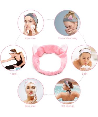 TSHAOUN 10 Pieces Cat Ears Headbands For Face Washing Elastic Cute Wash Headband Hairband Facial Women's Lovely Hair Band For Spa Shower Make Up Wrap Head Band Fits All Head Sizes (Muticolor) - Buy Online on GoSupps.com