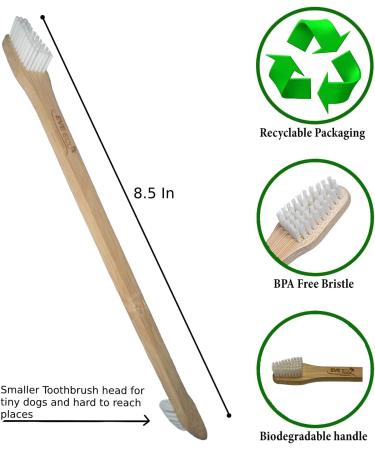 EveEco 4-Pack Bamboo Dog & Pet Toothbrushes- Large & Small Brush Heads - Eliminate Cavities & Bad Breath for Puppies, Cats, Kittens - Buy Online on GoSupps.com