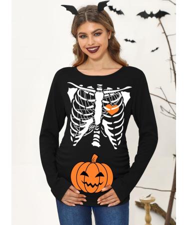 G and PL Halloween Women's Pregnancy Top | Maternity Funny Costume Long Sleeve Shirt - Buy Online on GoSupps.com