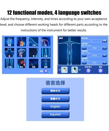 ED Shock Shaft Device - Advanced Shock Wave Physiotherapy Instrument with 10 Work Heads 12 Modes Intelligent Cooling & HD Touchscreen for Deep Meridian Relaxation - Buy Online on GoSupps.com