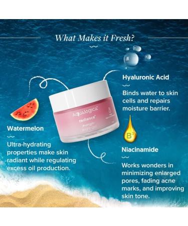 Aqualogica Radiance+ Mousse Niacinamide Night Gel with Watermelon - Light Gel-based formula for Women & Men | Oily Skin -50g - Buy Online on GoSupps.com