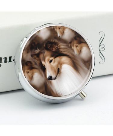 Pill Box Case with Sheltie Dog Print - Portable 3 Compartment Organizer for Travel & Handbag - Buy Online on GoSupps.com