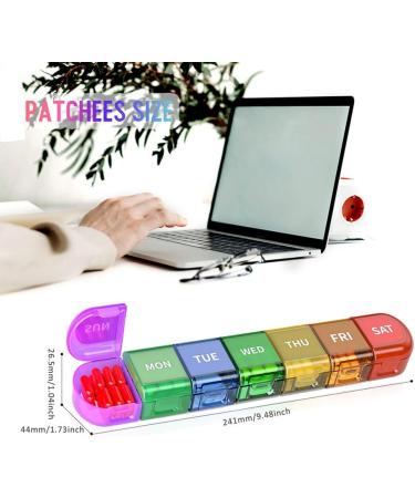 Weekly Pill Organizer - Portable 7 Day BPA-Free Pill Box for Vitamins Supplements & Medications | Upgraded Open Design - Buy Online on GoSupps.com