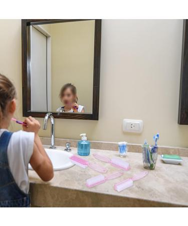 Yebeauty Nail Brush Fingernail Cleaner 4 Pack - Hand and Toe Scrubbing Brush for Pedicure - Clear Pink Plastic Nail Scrubber - Buy Online on GoSupps.com