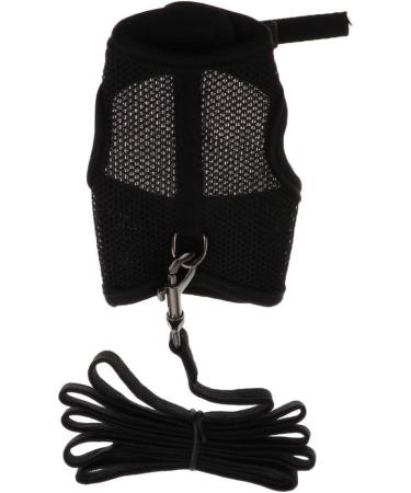 Adjustable And Pet Ferrets Rabbits Bunny Harness Leash Set Black S - Buy Online on GoSupps.com