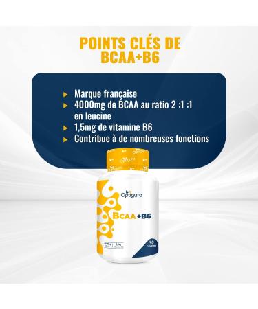 OPTIGURA - BCAA+B6 - Amino Acids Formula BCAA + Vitamin B6-90 Tablets - Buy Online on GoSupps.com