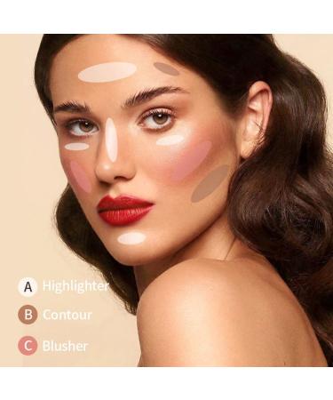 Allbesta 3 Colors Highlighter Palette - Professional Make-Up with Contour Powder Rouge & Bronzer | International Shipping Available - Buy Online on GoSupps.com