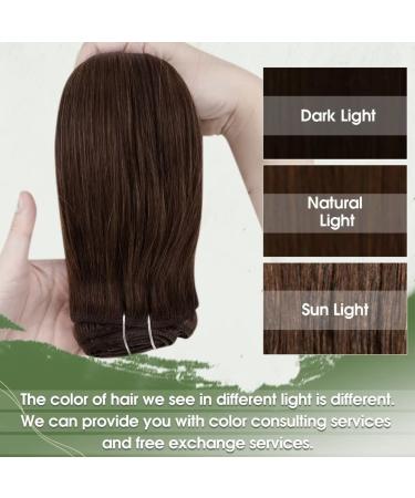 Hetto Brown Clip In Real Hair Extensions - Remy Hair Dark Brown #4 55cm 120g - Premium Quality Clip In Hair Recovery - Buy Online on GoSupps.com