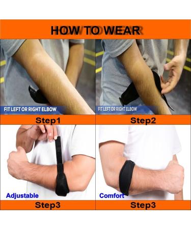 Tennis Elbow Support Brace with Compression Pad for Pain Relief | Ideal for Golfer's & Tennis Elbow | Epicondylitis Clasp & Weather Resistant (Single Piece - Buy Online on GoSupps.com