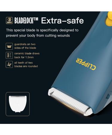 Electric Body Hair Trimmer for Men - Safe Ceramic Blade Waterproof & Rechargeable One-Hand Operated Ball Trimmer Perfect for Pubic Hair Grooming - Buy Online on GoSupps.com
