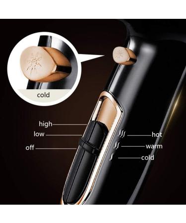 2200W Professional Salon Hair Dryer with Concentrator Diffuser & Comb Powerful Hairdryer Fast Drying Blow Hair-Dryer AC Motor 2 Speed and 3 Heat Cold Shot Button Light Quiet for Women Men Black - Buy Online on GoSupps.com