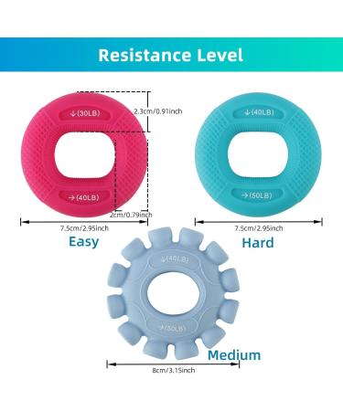 Ryaco 3-in-1 Hand Trainer Ring - Silicone Grip & Finger Trainer (30-50LB) for Muscle Training Sport Fitness & Climbing - Ideal for Beginners - Buy Online on GoSupps.com