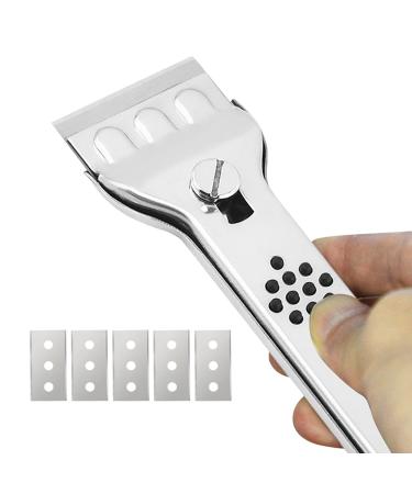 Hob Scraper - Blade Cleaning Scraper for Glass with 5 Replacement Blades | Stainless Steel Blade Scratches for Induction Hobs Glass Ceramic Hob Oven Shayu